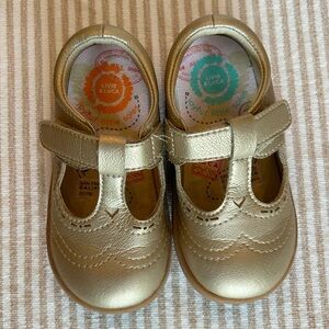 Livie & Luca Metallic Gold Dress Shoes for Kids